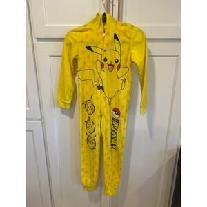 Child Kids Pokemon Pikachu Blanket Sleeper Hooded Pajamas Medium Size 8